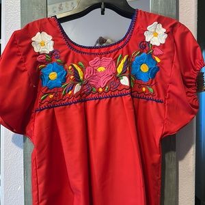 Traditional Mexican Floral Shirt